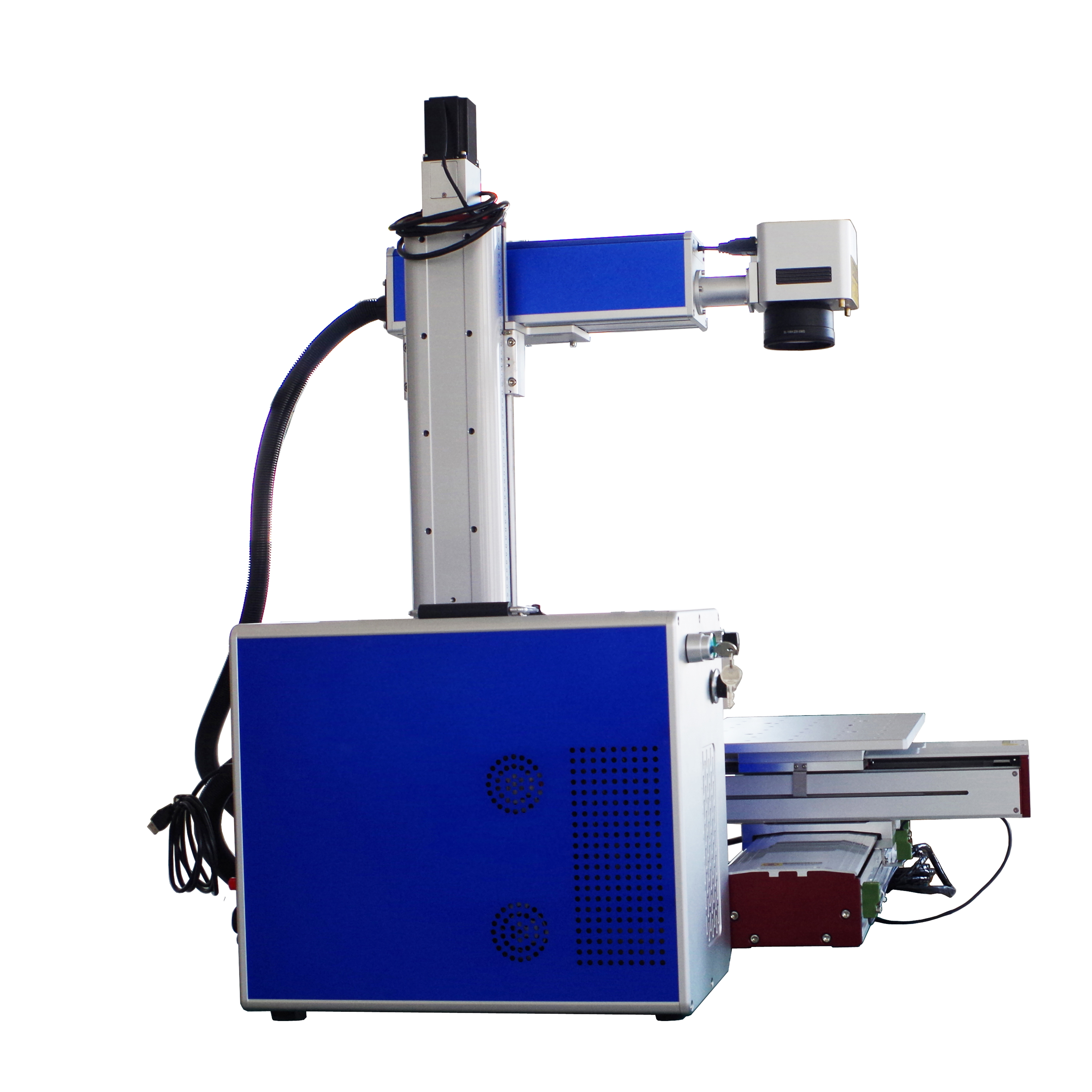 Machine de marquage laser à fibre Couture de marquage de grande surface avec table motorisée XY
